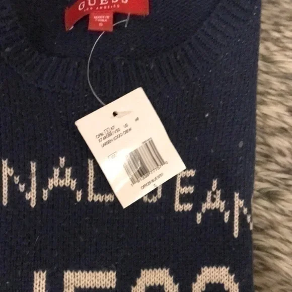 NWT Guess Jeans wool sweater in navy, small - Picture 6 of 6